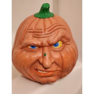 Vintage Scioto Ceramics Mad Face Pumpkin Jack O-Lantern‎ Witch Anthropomorphism